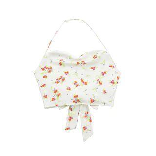 Halter Floral Print Tie-back Camisole Top
