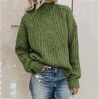 Mock Turtleneck Cable Knit Sweater