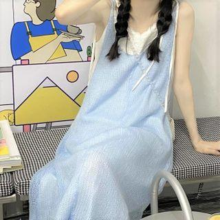 Spaghetti-strap Midi A-line Dress / Slipdress