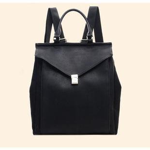 Faux Leather Flap Backpack