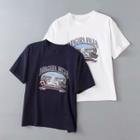 Short-sleeve Waterfall Embroidered T-shirt