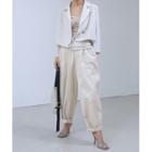 Patch-pocket Baggy Pants Ivory - One Size