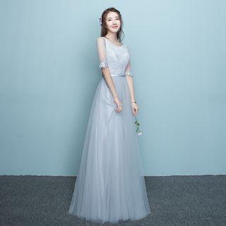 Sleeveless / Off Shoulder/ Elbow Sleeve Maxi Bridesmaid Dress