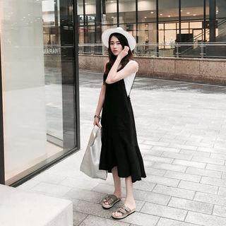 Spaghetti-strap Ruffle-hem Jumper Dress