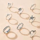 Set Of 8: Alloy Ring (assorted Designs) 14561 - Silver - One Size