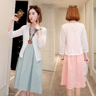 Set: Tank Dress + Sheer Cardigan