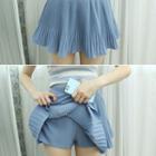 Inset Shorts Pleated Miniskirt