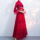 3/4-sleeve Lace Wedding Gown