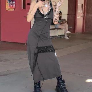 Asymmetric Paneled Maxi Dress