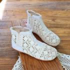 Crochet Panel Flat Short Boots