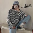 Striped Cut Out Long-sleeve T-shirt