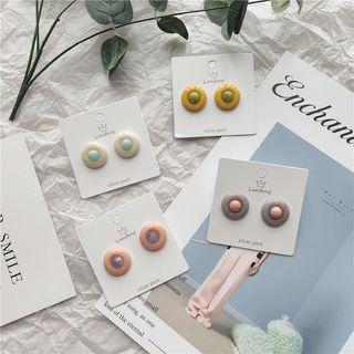 Contrast Color Circle Earrings