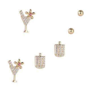 Set Of 6: Stud Earring Set Of 6 - Earring - One Size