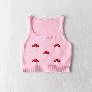 Mushroom Knit Camisole Top