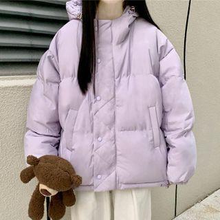 Padded Zip-up Jacket Purple - One Size