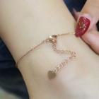 Elephant Bead Charm Anklet 1pc - 126 - Rose Gold - One Size