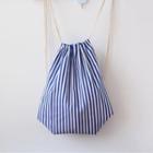 Striped Drawstring Canvas Backpack