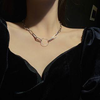 Hoop Pendant Choker 1 Pc - Silver - One Size