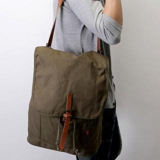Convertible Canvas Backpack Green - One Size