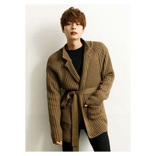 Tie-front Ribbed Cardigan