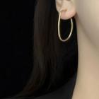 Plain Hoop Earring 1 Pair - Gold - One Size