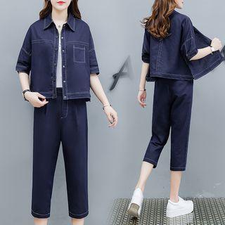 Set: Button Jacket + Harem Pants