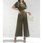 Flutter-sleeve Wide-leg Jumpsuit