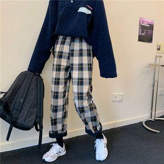 Plaid Fleece-lined Pants