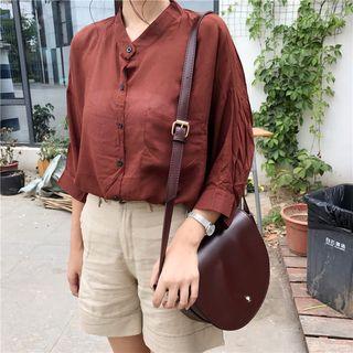 3/4-sleeve Open Back Shirt