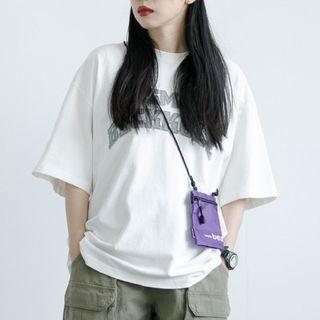 Elbow Sleeve Lettering Patch T-shirt