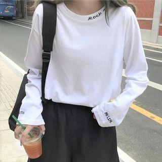 Loose Fit Long-sleeve Lettering T-shirt