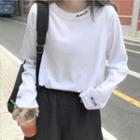 Loose Fit Long-sleeve Lettering T-shirt