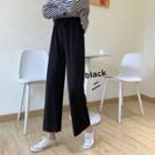 Crop Wide-leg Pants Black - One Size