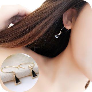 Triangle Drop Hoop Earring