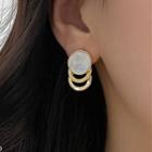 Disc Shell Alloy Dangle Earring 1 Pair - Gold - One Size