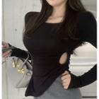 Details Cutout-waist Skinny T-shirt