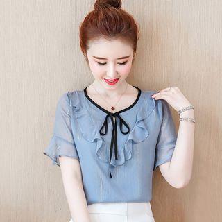 Ribbon Chiffon Blouse (various Designs)