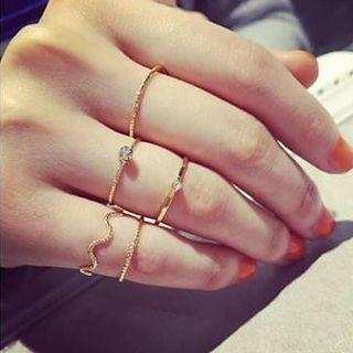 Set Of 5: Alloy Ring (assorted Designs)