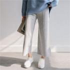 Band-waist Seam-trim Wide-leg Pants