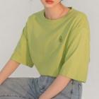 Avocado Embroidered Short-sleeve Top