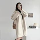 Round-neck Open-front Coat