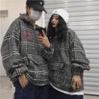 Couple Matching Plaid Half Zip Hoodie