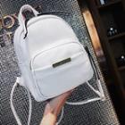 Faux Leather Piping Metal Accent Backpack