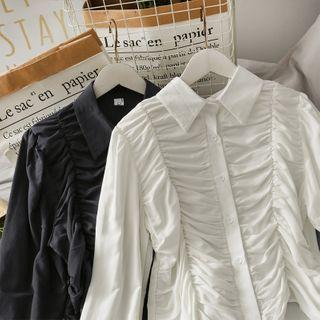 Ruched Crop Shirt In 5 Colors