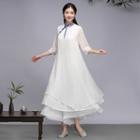 Traditional Chinese Elbow-sleeve Maxi Dress