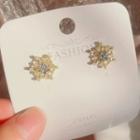 Snowflake Rhinestone Alloy Earring 1 Pair - Gold - One Size