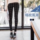 Grid Stretch Skinny Pants