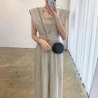 Cap-sleeve Wide Leg Jumpsuit