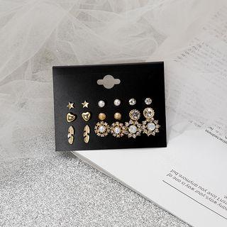 Set Of 9 Pairs: Earring (various Designs) K86 - As Shown In Figure - One Size