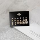 Set Of 9 Pairs: Earring (various Designs) K86 - As Shown In Figure - One Size